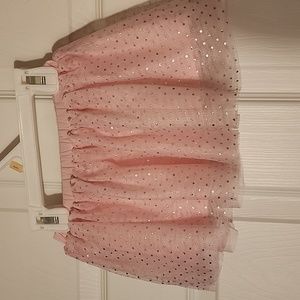 First Impressions 18 month Pink Tulle Skirt with silver glitter dots